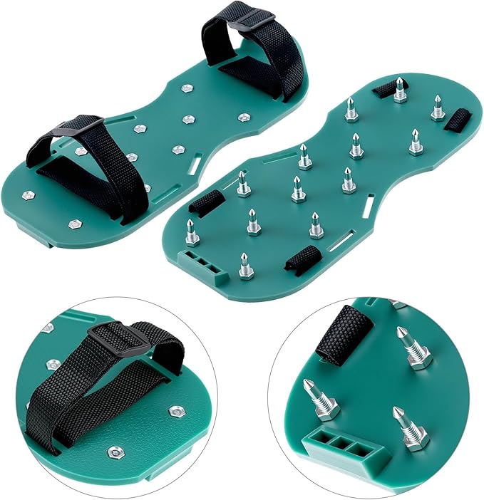 QWORK Self-Levelling Cement Tool Kit, Floor Construction Roller Spike Shoes, Epoxy Floor Paint Tool, Stainless Steel Scraper Self-Leveling Rake