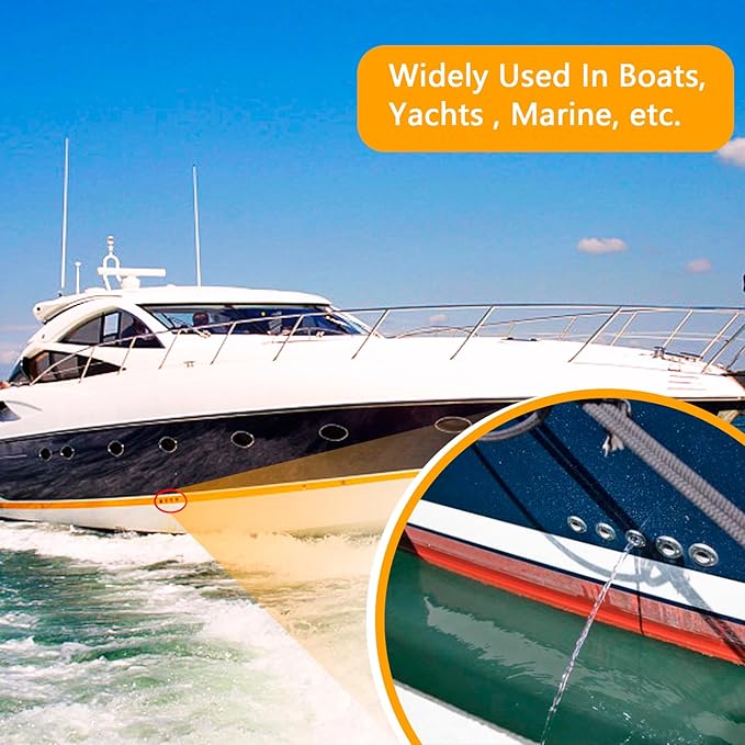 Thru Hull Fittings for Boats, Stainless Steel Yacht Through Hull Connecter with Straight Barb, Marine Barbed Hose Skin Fitting Drain for 3/4 inch I.D. Hose, 1 inch I.D. Hose