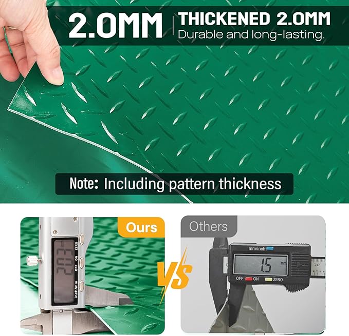 TUFFIOM 7.5 x 20 FT Garage Floor Mat, Thickened Diamond Plate PVC Garage Mats Flooring Roll for Under Car, Garage Parking Mats for Floor Large SUVs, MPV, Pickup Truck