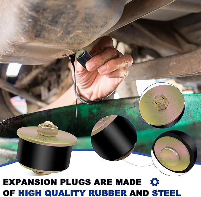 1-1/2" Rubber Expansion Freeze Plugs, 5PCS Automotive Engine Expandable Freeze Rubber Plugs Fit Hole: 1-1/2" to 1-5/8" (38 mm - 41 mm)