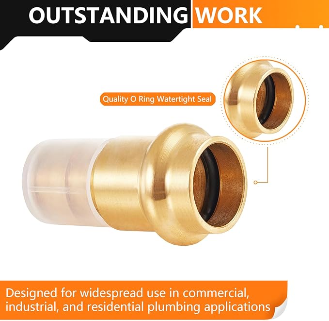 40-Pack HeSun Copper Press Fitting Adapter,3/4" PRESS X 3/4" PEX-A Expansion F1960 Coupling, LF Brass(PEX1960185-40)