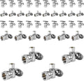 40-Pack Foskan 1/4 Turn Shut off Valve,Angle Stop Valve 3/8" OD x 1/2" FIP,Chrome Plated Brass