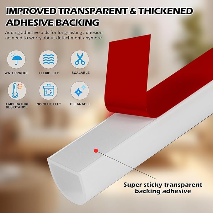 20FT Weather Stripping Door Seal - Self Adhesive Weather Insulation Strip Weatherstripping Silicone D Shaped Seal Strip Door Frame Gap Filler/Window Soundproofing