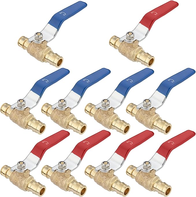 [10 Pieces] Lingmfg 1/2" PEX-A Expansion Ball Valve Shut Off Valve LING-BV1-1/2F1960-10