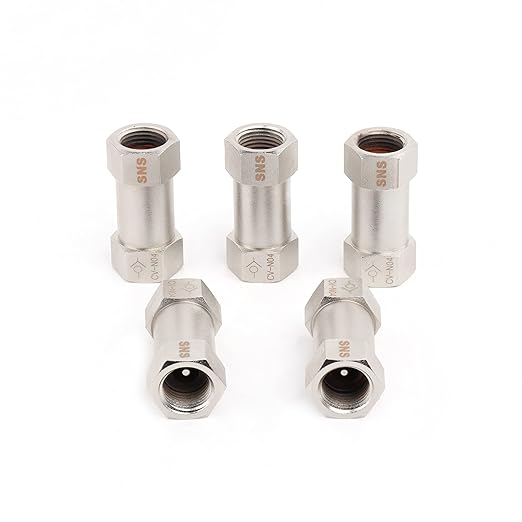 SNS Check Valve, Non-Return Valve, One-Way Valve 1/2'' NPT Female Threaded (5 PCS) CV-N04