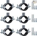 6 PCS Split Ring Pipe Hanger, Heavy Duty Adjustable Pipe Bracket Clamp with Screw & Expansion Tube, Wall Ceiling Mount Galvanized Iron Pipe Strap Supports Fit for Pipe OD 0.8-1 Inch(20-25mm)
