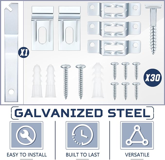 60 Set Frame Lock Security Hanging Kits T-Screw Security Artwork Picture Hangers with T-Head Screws and 1 Hanging Clamp Wrenches for Museums Art Galleries Hotels, Supports up to 15 Pounds