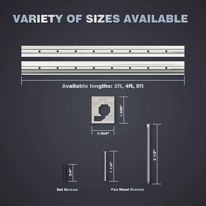 Hovr Solutions Slim 47" (4-Foot) Aluminum Floating Shelf Bracket System, 125LB Load Capacity, Hidden Support Bracket Up to 63” Shelf, 1-Pack