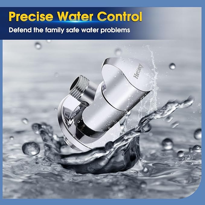 Angle Valve 2 Pack Shut Off Angle Stop Valve 1/2'' x 3/8'' 1/4 Turn Water Control for Faucet & Toilet American Thread Polished Chrome (silver)