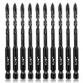 1/4 Inch Concrete Drill Bits 10PCS, Masonry Drill Bit Set with Tungsten Carbide Tip for Glass,Tile, Brick, Cement, Concrete, Plastic, Cinder Block, Wood etc