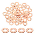 uxcell 75Pcs M6 Flat Washer Copper Washer Sealing Rings, 6mm ID 12mm OD 1mm Thickness Copper Crush Washers Metric Sealing Gasket for Plumbing Machinery Automotive