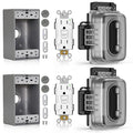 ELEGRP Outdoor GFCI Outlet with in Use Cover and Box Kit, 1 Gang, 15 Amp TRWR Self-Test GFI Receptacle, Extra Duty Metallic Electrical Outlet Box, Lockable in Use Cover, UL Listed, White, 2 Pack