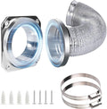 Magnetic Dryer Vent Coupling Kit-DV180 Airtight Seal Dryer Vent Connector Kit, Quick Connect/Disconnect with 4" x 3.3ft Duct & 2 Clamps, Easy to Clean & Install Connector for Dryer Venting