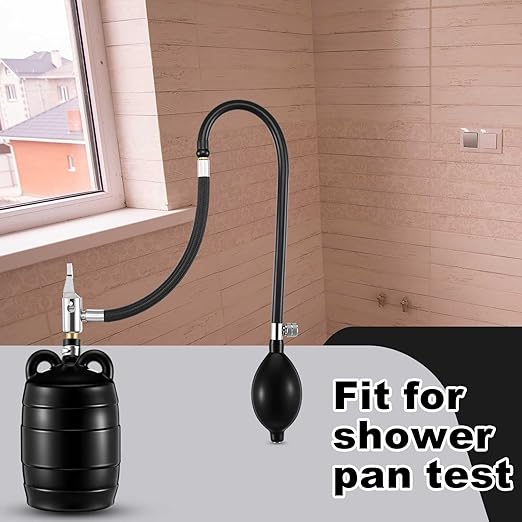 Nuanchu 2 Sets 3 Inch Test Plugs Inflatable Pipe Ball Plugs with Gas Tubes and Inflator Pumps, Black Rubber Pressure Test Balls for Toilet Drain Sewage Pipeline Inspection
