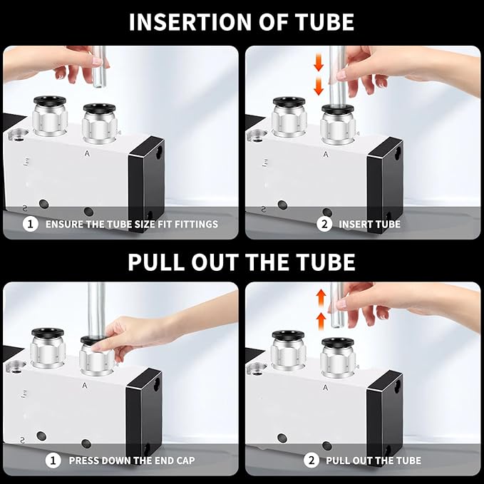 Push to Connect Fittings 3/8 Inch Tube OD x 1/2 Inch NPT Thread Male Straight Quick Connect Fittings Pneumatic Fittings Tube Fittings Air Line Fittings Air compressor Fittings 10Pcs
