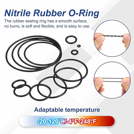 HARFINGTON 50pcs Nitrile Rubber O-Rings 7mm OD 3mm ID 2mm Width Metric Buna-N NBR Sealing Gasket Plumbing Sealing Repair O Rings for Car Auto Vehicle Repair Faucet Air Gas