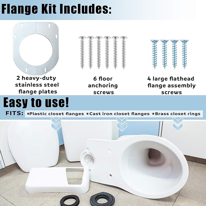Gisafai Toilet Flange Support Plate Closet Flange Floor Repair Ring Bracket Extender Kit Offset Toilet Repair Kit, 5.59 x 5.28 Inches Inner Diameter, 1mm Thickness(Galvanized Steel)