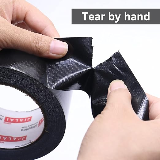Black Heavy Duty Duct Tape, 2 inches x 30 Yards - 5 Pack, 8.27 mil Thickness, Strong, Flexible, No Residue, All-Weather and Tear by Hand - Bulk Value for Repairs