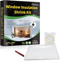 Large Patio Door Shrink Film Window Insulation Kit Cuttable with AdhesiveTransparent,Window Plastic for Winterizing Thicken Thermal Waterproof Insulation Cover Warm Winter (1Pack, 84"W x 120"T)