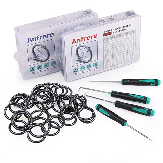 2400pcs Universal Rubber O Ring Kit, 48 Size Industrial Grade SAE & Metric O-Ring Assortment with Pick and Hook, NBR Orings for Plumbing, Gas, Automotive, Faucet Repair, Resist Oil and Heat
