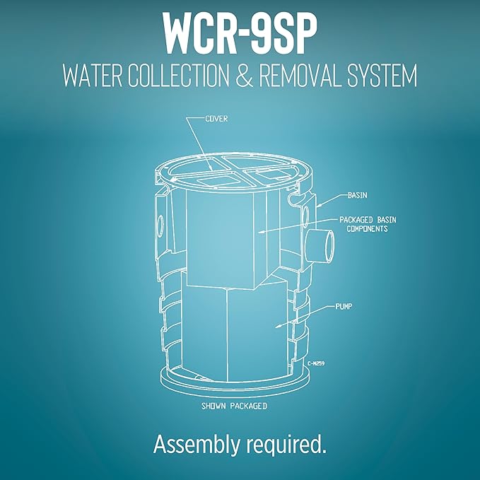 Little Giant WCR-9SP 115 Volt, 4/10 HP, 4800 GPH Automatic Outdoor Water/Seepage Collection and Removal System with Sewage Pump, 20' Piggyback Float Switch, Structural Foam Cover, Green/Blue, 509081