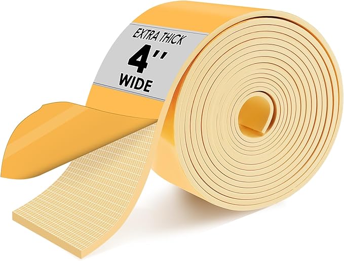 Pipe Insulation Tape, Outdoor Water Pipe Insulation Wrap, Foam Insulation Tape for Outdoor Pipes Winter Freeze Protection, Heat Tape for Water Pipes, Copper Pipes, PVC, AC Line, 4in x 15ft, Beige