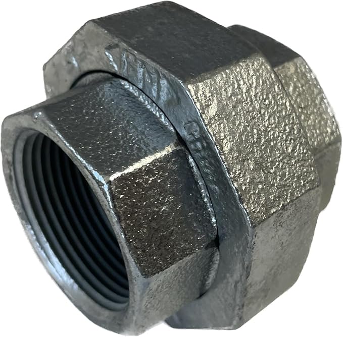 2 Pack BMI 1-1/2 Inch NPT Galvanized Union, 150#, UL/FM