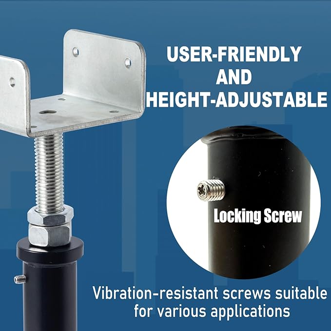 4 Pack U-Shaped Floor Jack - Adjustable Steel Beam Support for 4x2, 4x4, 4x6 Joists Heavy Duty Screw Jack with U-Head Telepost & House Jack.6-9 Inch Adjustment Range