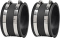 TonGass (2-Pack) 4 Inches Outer Diameter Flexible Hose Cuff Coupler with Integrated 2 Dust Collection Hose Clamps, Rubber Vacuum Hoses Connector