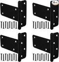 5 in T-Strap Heavy Duty Gate Hinges 140 Lbs Capacity,4 Pack Extra Thick Shed Door Tee Hinges, Black Wrought Hardware for Wooden Fences, Barn Door, Screws Included (Black, 5 in -4 pcs)