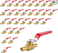 30 Pack Ball Valves, 1/2" Pex Crimp Shut Off Valve Red, Brass Full Port Pex B Shut Off Ball Valve for Hot and Cold Water, NSF/ANSI 61 Certified