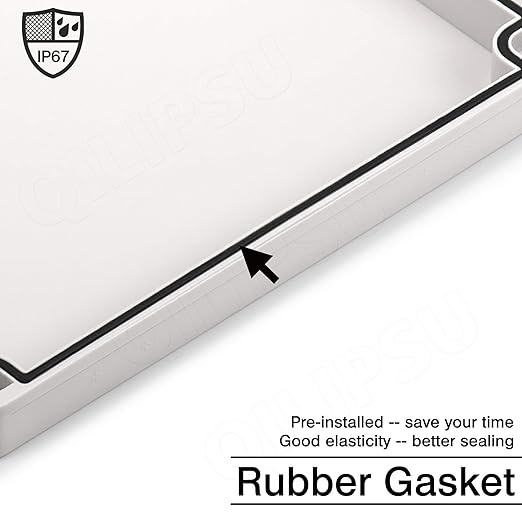QILIPSU Outdoor Junction Box IP67 Waterproof Project Box ABS Plastic Weatherproof Electrical Enclosure Gray Cover (9.8"x5.9"x5.1") (11"x7.5"x5.1")
