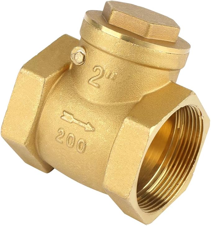 CHICIRIS Swing Check Valve Brass DN50 NOn Return Valve 232PSI, Reliable One Way for Home Plumbing System