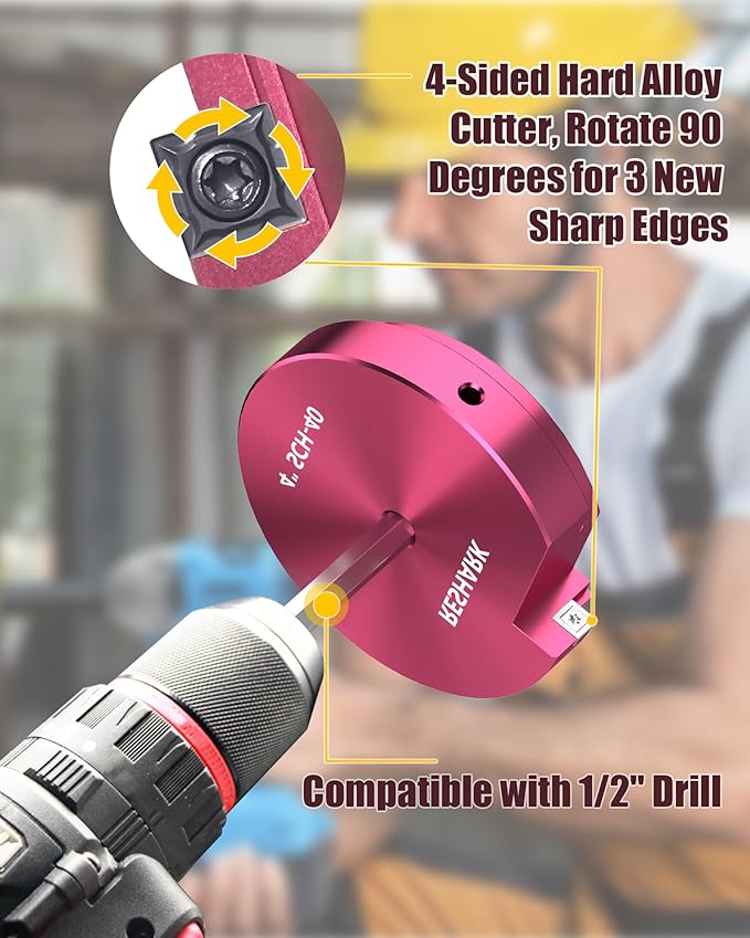 1 1/4 Inch PVC Pipe Reamer, PVC Fitsting Saver, Plastic Pipe Fitsting Reamer Socket Saver Plumbing Tool for Schedule 40 Fits Standard 1/2" Drill