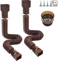 2 Pack Rain Gutter Downspout Extensions 60" with Filter, Corrugated Flexible Gutter Pipe, Downspout Diverter, Down Spout Drain Extension, Extendable from 20" to 60", Screws for Included, Brown