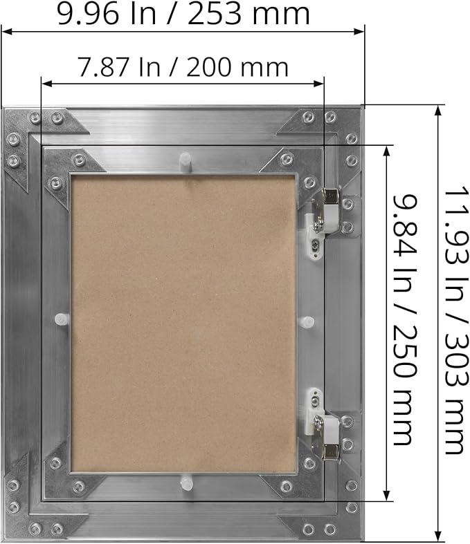 8" x 10" Inch Aluminum Drywall Access Panel - Service Shaft Door - Plumbing, Electricity, Heating, Alarm Wall Inspection hatch for Drywall - Bathroom Service Access Hole Cover