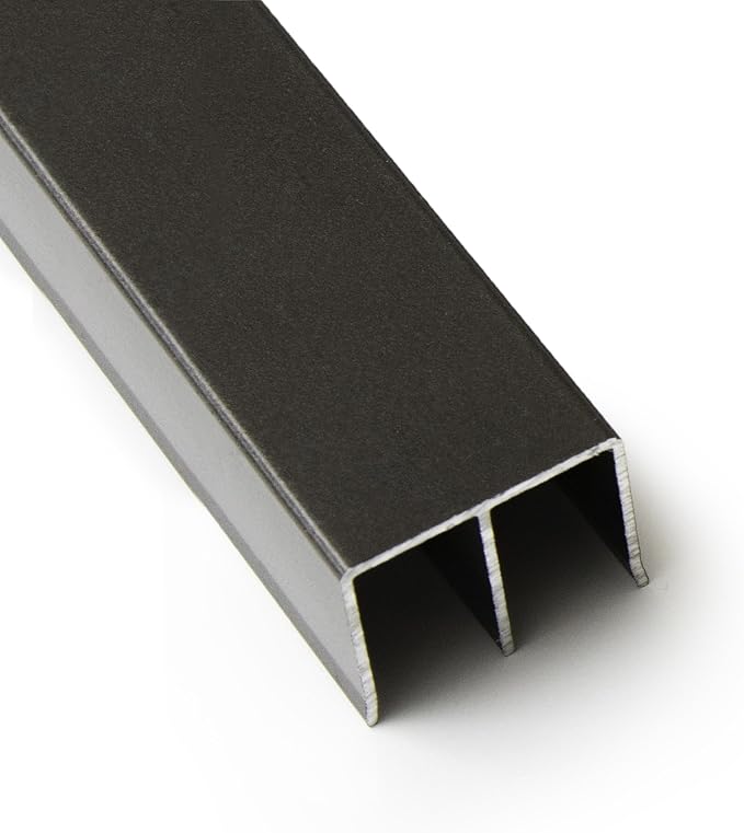 Top Double Channel Track for Bypass & French Sliding Screen Doors - Replacement Sliding Screen Door Upper Tracking System Hardware - Bronze Aluminum Track - 1-1/2” Wide 1” Deep - 48 in, 3 Piece