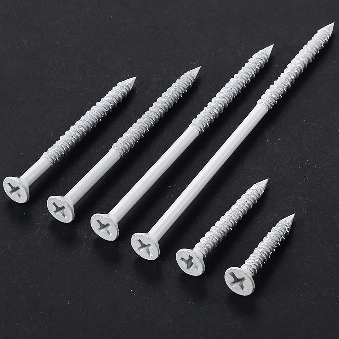 WenSilon(30 PCS) 1/4" x4 White Concrete Screw Anchor White Flat Head for Anchoring to Masonry, Block or Brick Stucco