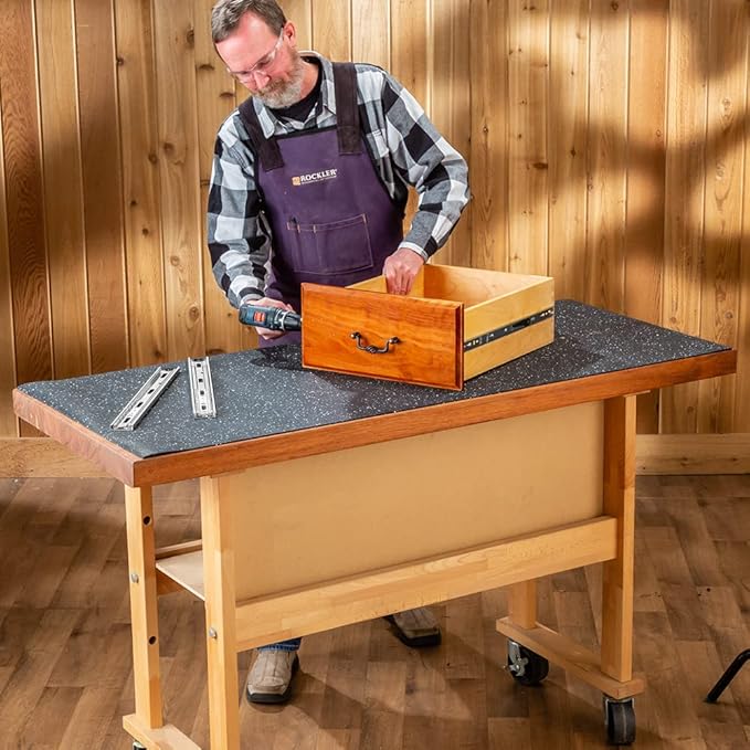 Rockler Rubber Mat 2' x 5' - Heavy-Duty Workbench Mat for Woodworking, Garage, & Tool Benches – Shock-Absorbing, Easy to Clean Work Table Mats - Protects Tools & Work Surface