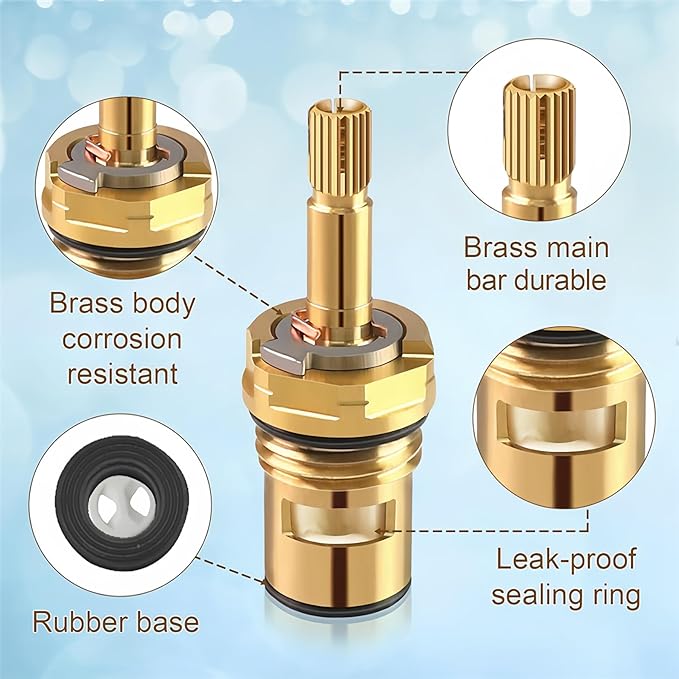 994053-0070A Replacement Cartridge For American Standard Faucets - Compatible with 994053-0070A & 994053-0070A/H - Hot & Cold Brass Valve Stem (4Z-24H) - Bath & Kitchen Faucet Repair Kit 2 Pack