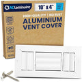 10x4 Inch (Duct Opening) Aluminum 3-Way Air Flow Vent – HVAC Vent Cover for Wall or Ceiling – Quiet HVAC Wall Register with Multi-Shutter Damper – Adjustable Curved Blade - Plastic Seal for Tight Fit