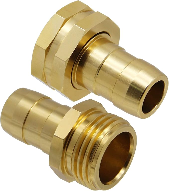 Triumpeek Garden Hose Repair Connector with Clamps, Set of 3 Aluminum Water Hose End Replacement Fit for 3/4" and 5/8" Garden Hose Fittings
