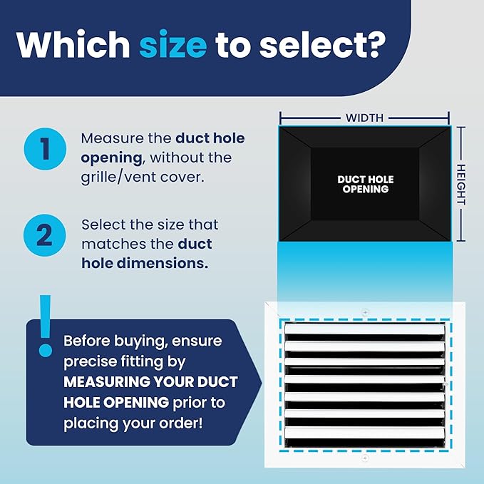 8x10 Inch (Duct Opening) Aluminum 1-Way Air Flow Vent – HVAC Vent Cover for Wall or Ceiling – Quiet HVAC Wall Register - Multi-Shutter Damper – Adjustable Curved Blade - Plastic Seal for Tight Fit