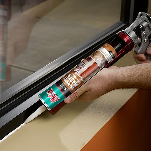 Akfix AS606 White Acrylic Latex Caulk for Painters (1x10.1 fl.oz.) - Siliconized Acrylic Caulk for Window and Door Sealing, Crack Filling, Baseboards & Trim, Odorless, Paintable | 1 Pack