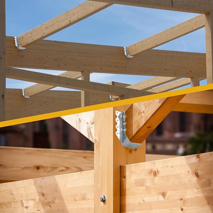 25PCS 2x8 Joist Hangers, 20 Gauge Double Shear Face Mount Rafter Brackets for Wood, Hurricane Rafter Ties Clips LU28 for Rafters, Decks, Floors and Ceiling Trusses, Lumber Beam Connectors