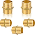 5-PCs HeSun Brass Hex Nipple Pipe Fitting, 1" NPT Male x 1" NPT Male Nipple Pipe Adapter(NPT015-5)