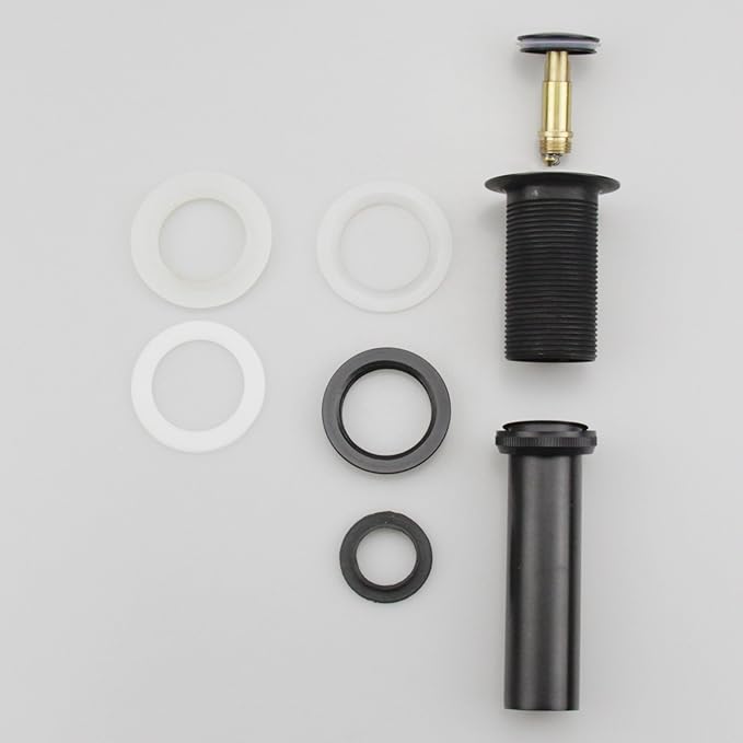Pop Up Drain Stopper Without Overflow, Bathroom Lavatory Vanity Vessel Sink Drain, Black