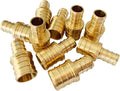 (Pack of 10) EFIELD Barb Crimp Pex 1/2 Inch x 3/4 Inch Reducing Coupling Brass Fitting,(PEX1807012)