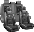 Car Seat Covers for Jaguar E-PACE 2018-2024,Breathable Nappa Leather Car Seat Protector,Full Seat Cover with Pillow Automotive Seat Cushion with Airbag Compatible(5 Seats,Gray-Black)