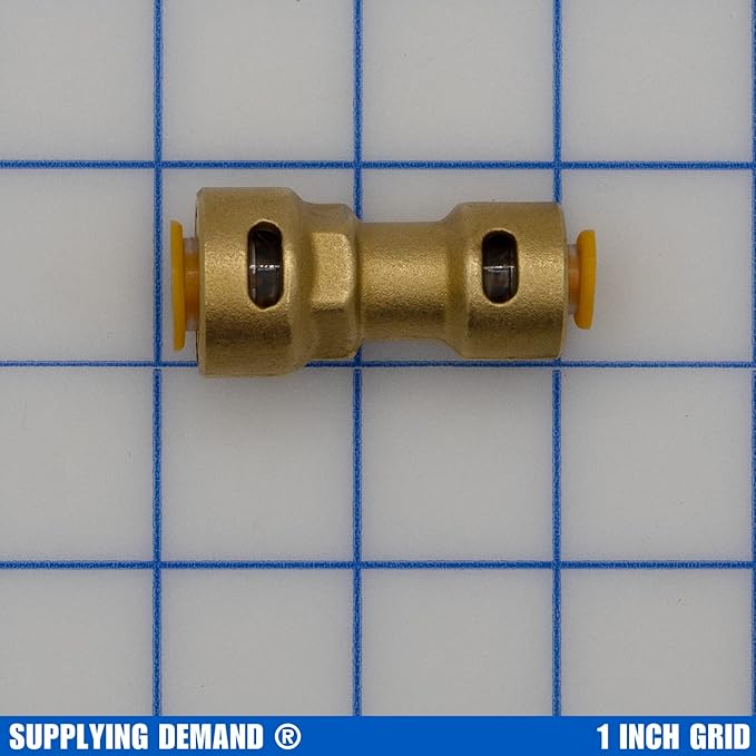 Supplying Demand SB1 3/8 x 1/4 Inch Reducer Quick Connect HVAC Brass Coupling Fitting